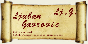 Ljuban Gavrović vizit kartica